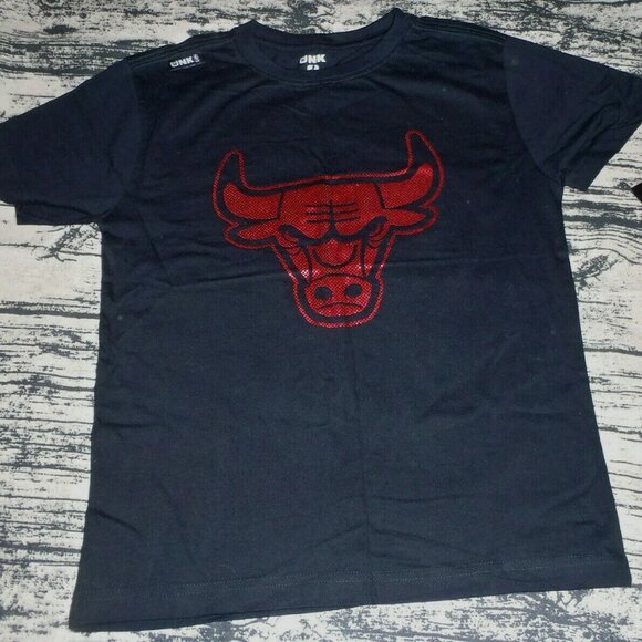 UNK Medium Youth NBA Chicago Bulls Black Short Sleeve Shirt NWT - Picture 2 of 4